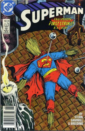 Superman (2nd Series) 26 (Newsstand) published by DC with cover art by Kerry Gammill