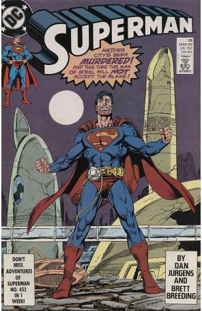 Superman (2nd Series) 29 published by DC with cover art by Kerry Gammill