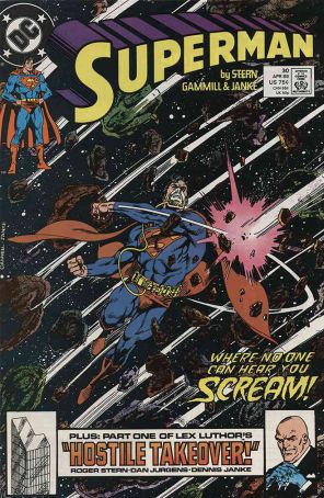 Superman (2nd Series) 30 published by DC with cover art by Kerry Gammill