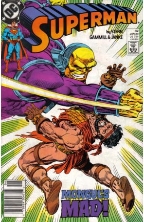 Superman (2nd Series) 32 (Newsstand) published by DC with cover art by Kerry Gammill