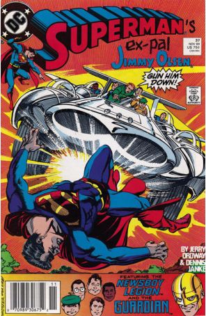 Superman (2nd Series) 37 (Newsstand) published by DC with cover art by Jerry Ordway