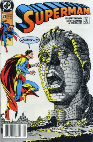 Superman (2nd Series) 39 (Newsstand) published by DC with cover art by Jerry Ordway