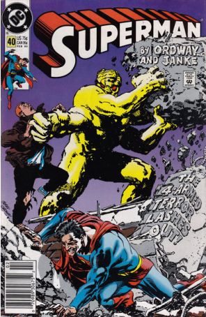Superman (2nd Series) 40 (Newsstand) published by DC with cover art by Jerry Ordway