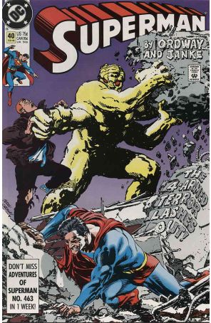 Superman (2nd Series) 40 published by DC with cover art by Jerry Ordway