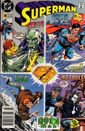 Superman (2nd Series) 41 (Newsstand) published by DC with cover art by Jerry Ordway