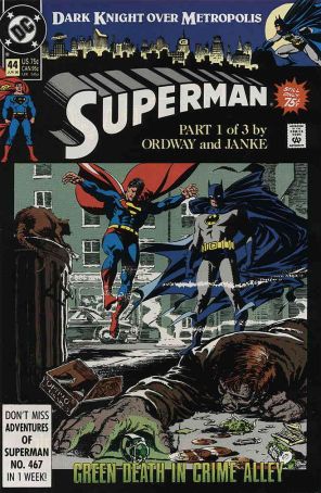 Superman (2nd Series) 44 published by DC with cover art by Jerry Ordway