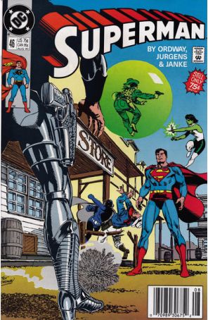 Superman (2nd Series) 46 (Newsstand) published by DC with cover art by Jerry Ordway
