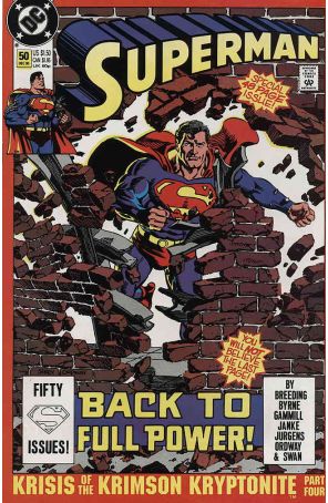 Superman (2nd Series) 50 published by DC with cover art by Jerry Ordway