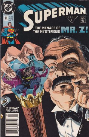 Superman (2nd Series) 51 (Newsstand) published by DC with cover art by Jerry Ordway