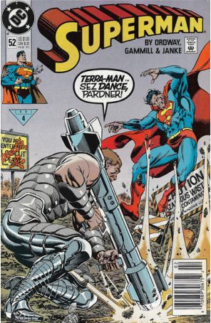Superman (2nd Series) 52 (Newsstand) published by DC with cover art by Jerry Ordway