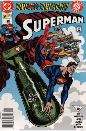 Superman (2nd Series) 54 (Newsstand) published by DC with cover art by Jerry Ordway