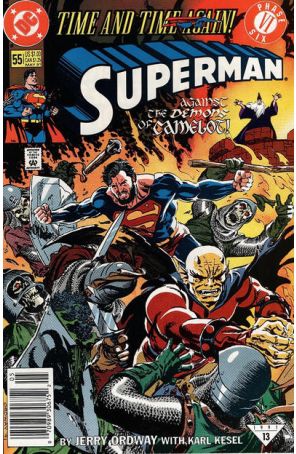 Superman (2nd Series) 55 (Newsstand) published by DC with cover art by Jerry Ordway