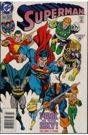Superman (2nd Series) 65 (Newsstand) published by DC with cover art by Dan Jurgens