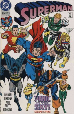 Superman (2nd Series) 65 published by DC with cover art by Dan Jurgens