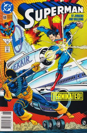 Superman (2nd Series) 68 (Newsstand) published by DC with cover art by Dan Jurgens