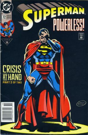 Superman (2nd Series) 72 (Newsstand) published by DC with cover art by Dan Jurgens
