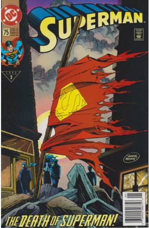 Superman (2nd Series) 75 (Newsstand) published by DC with cover art by Dan Jurgens