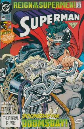 Superman (2nd Series) 78 published by DC with cover art by Dan Jurgens