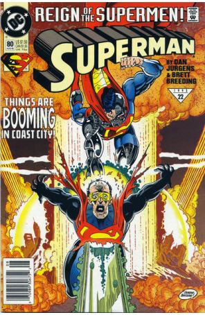 Superman (2nd Series) 80 (Newsstand) published by DC with cover art by Dan Jurgens
