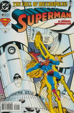 Superman (2nd Series) 91 published by DC with cover art by Dan Jurgens