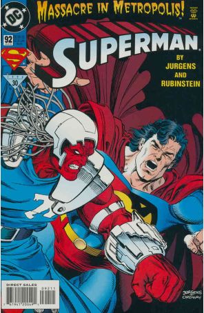 Superman (2nd Series) 92 published by DC with cover art by Dan Jurgens