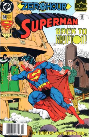 Superman (2nd Series) 93 (Newsstand) published by DC with cover art by Dan Jurgens