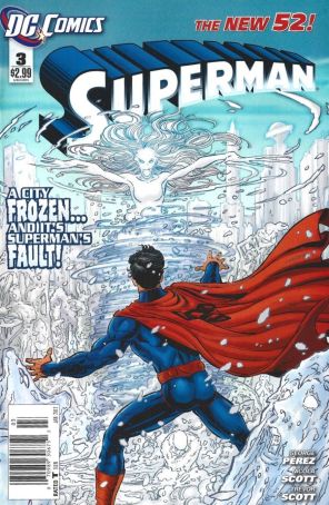 Superman (3rd Series) 3 (Newsstand) published by DC with cover art by George Pérez