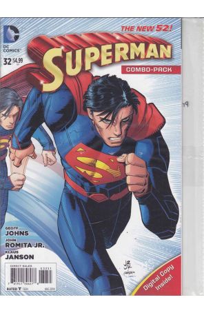 Superman (3rd Series) 32 (combo pack) (in bag) published by DC with cover art by John Romita Jr.