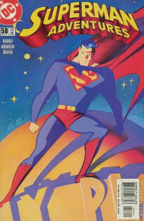 Superman Adventures 58 published by DC with cover art by Alex Ross