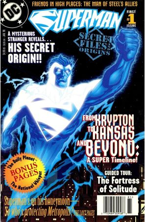 Superman Secret Files and Origins 1 (Newsstand) published by DC with cover art by Tom Grummett