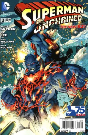 Superman Unchained 3 published by DC with cover art by Jim Lee