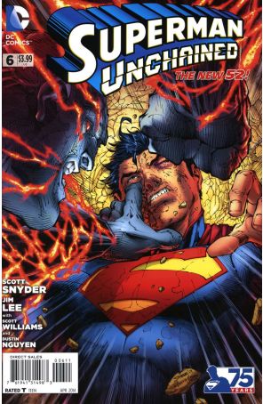 Superman Unchained 6 published by DC with cover art by Jim Lee