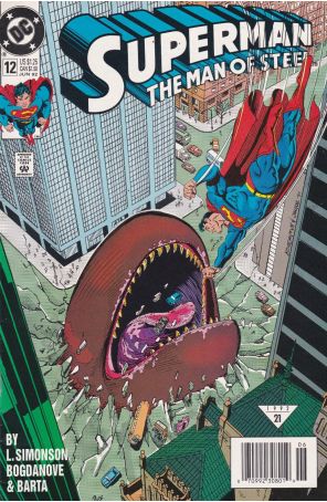 Superman: The Man of Steel 12 (Newsstand) published by DC with cover art by Jon Bogdanove