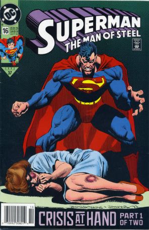 Superman: The Man of Steel 16 (Newsstand) published by DC with cover art by Jon Bogdanove