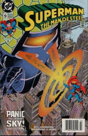 Superman: The Man of Steel 9 (Newsstand) published by DC with cover art by Jon Bogdanove