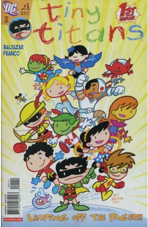 Tiny Titans 1 published by DC with cover art by Art Baltazar
