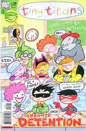 Tiny Titans 18 published by DC with cover art by Art Baltazar