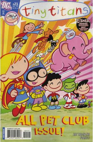 Tiny Titans 21 published by DC with cover art by Art Baltazar