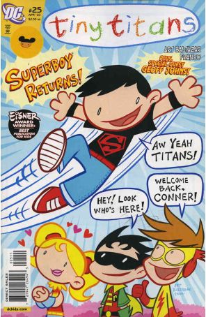 Tiny Titans 25 published by DC with cover art by Art Baltazar