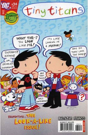 Tiny Titans 34 published by DC with cover art by Art Baltazar
