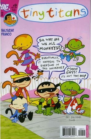 Tiny Titans 9 published by DC with cover art by Art Baltazar