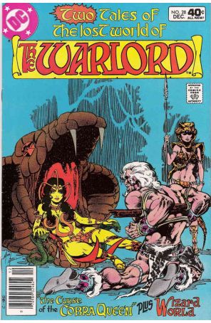 Warlord (DC) 28 published by DC with cover art by Mike Grell
