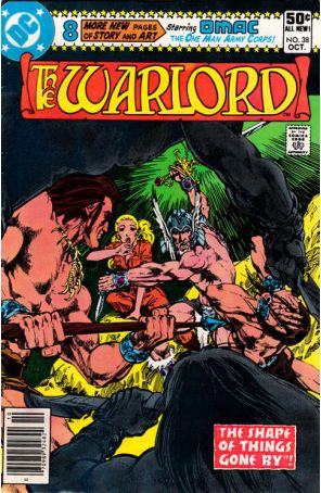 Warlord (DC) 38 (Newsstand) published by DC with cover art by Mike Grell