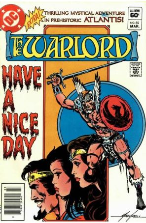 Warlord (DC) 55 (Newsstand) published by DC with cover art by Mike Grell
