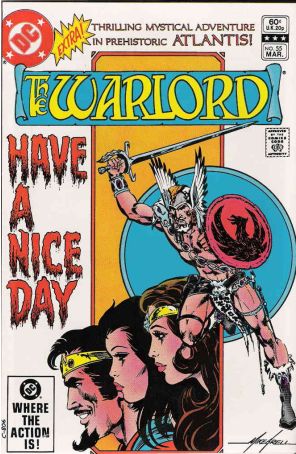 Warlord (DC) 55 published by DC with cover art by Mike Grell