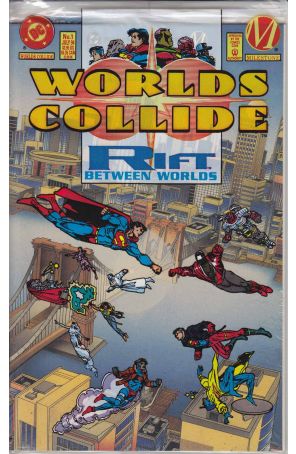Worlds Collide 1 (in bag) published by DC with cover art by Mark D. Bright and Jeff Newman