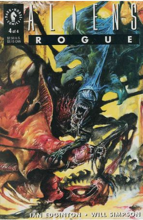 Aliens: Rogue 4 published by Dark Horse with cover art by William Simpson