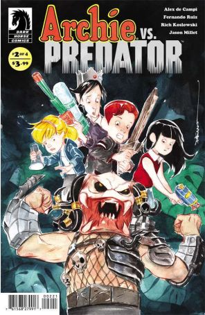 Archie vs. Predator 2A published by Dark Horse with cover art by Dustin Nguyen