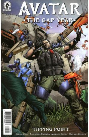 Avatar: The Gap Year-Tipping Point 4 published by Dark Horse with cover art by Salvatore Porcaro