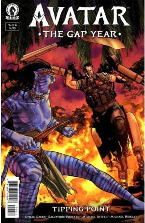 Avatar: The Gap Year-Tipping Point 6 published by Dark Horse with cover art by Salvatore Porcaro